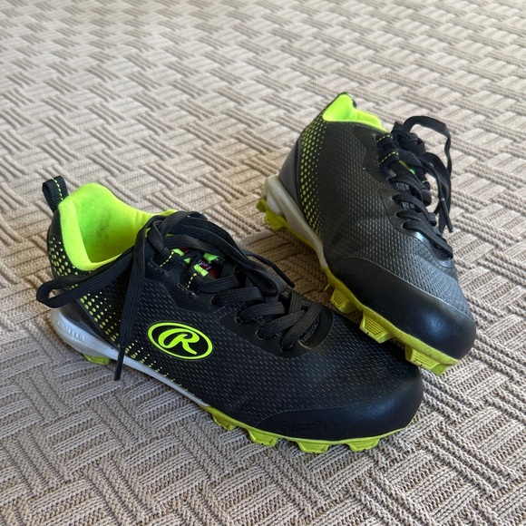 Rawlings Other - Rawlings Black and Neon Green Kids' Athletic Cleats